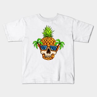 Cool Pineapple Skull Kids T-Shirt